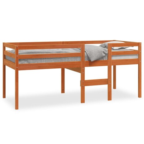 Hoogslaper massief grenenhout wasbruin 80x200 cm 2