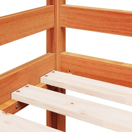 Kinderhoogslaper met ladder 80x200 cm massief grenenhout bruin 7