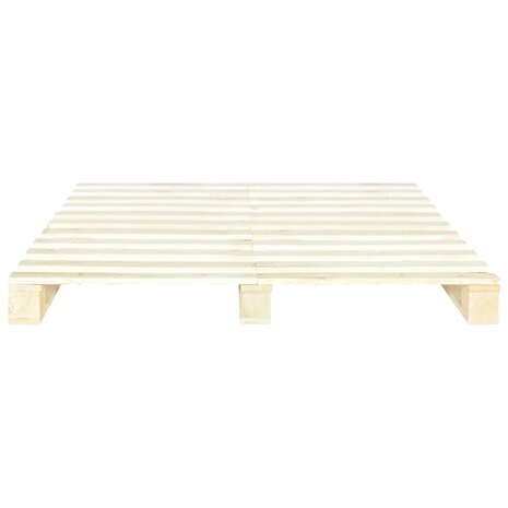 Bedframe pallet massief grenenhout 200x200 cm 4