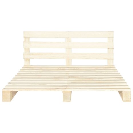 Bedframe pallet massief grenenhout 200x200 cm 3