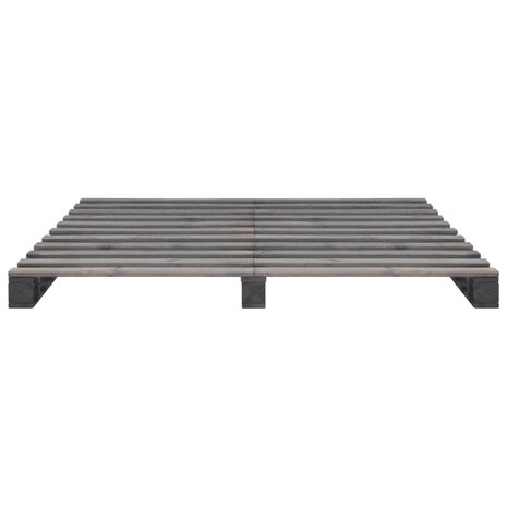 Bedframe pallet massief grenenhout grijs 160x200 cm 3