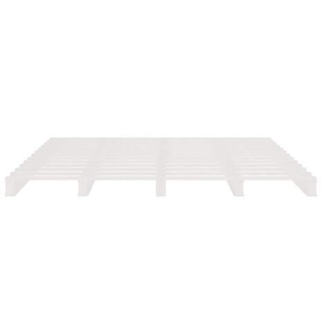 Palletbed massief grenenhout wit 120x200 cm 5