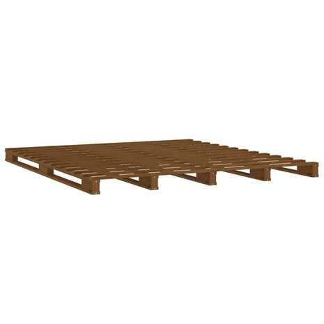 Palletbed massief grenenhout honingbruin 120x200 cm 4