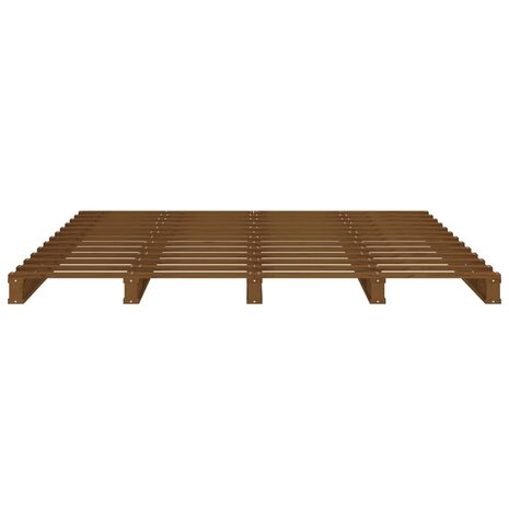 Palletbed massief grenenhout honingbruin 120x200 cm 5