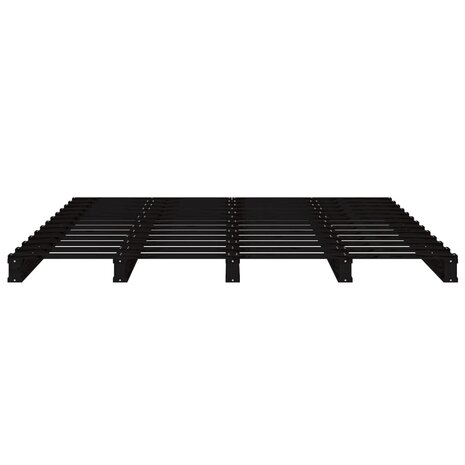 Palletbed massief grenenhout zwart 120x200 cm 5