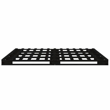 Palletbed massief grenenhout zwart 120x200 cm 6