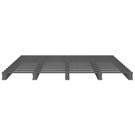 Palletbed massief hout grijs 150x200 cm 5