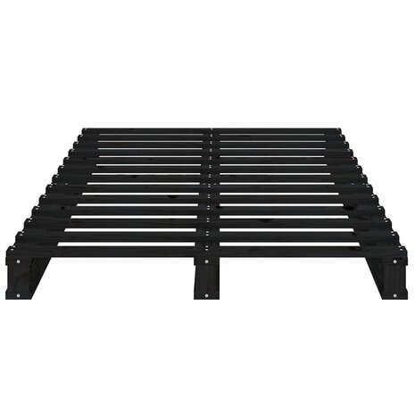 Palletbed massief grenenhout zwart 75x190 cm 5