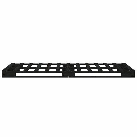 Palletbed massief grenenhout zwart 75x190 cm 6
