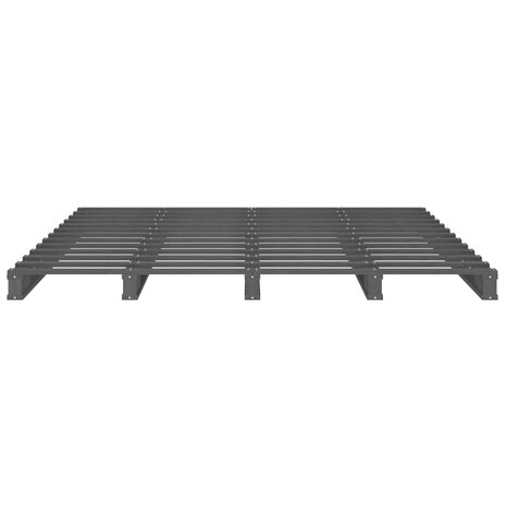 Palletbed massief grenenhout grijs 120x190 cm 5