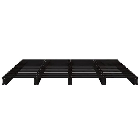 Palletbed massief grenenhout zwart 120x190 cm 5