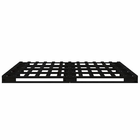 Palletbed massief grenenhout zwart 135x190 cm 6