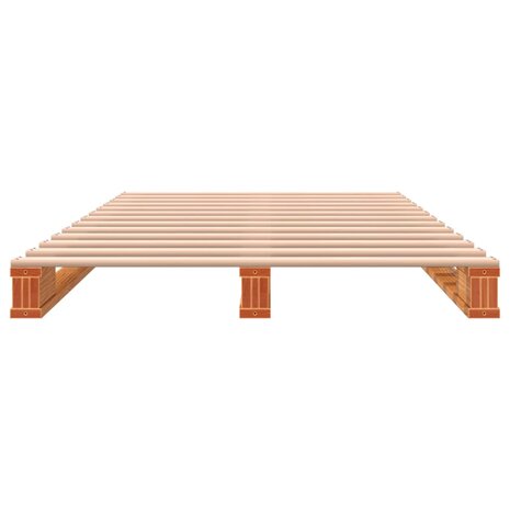 Palletbed massief grenenhout wasbruin 90x200 cm 4