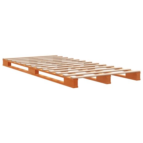 Palletbed massief grenenhout wasbruin 90x200 cm 6