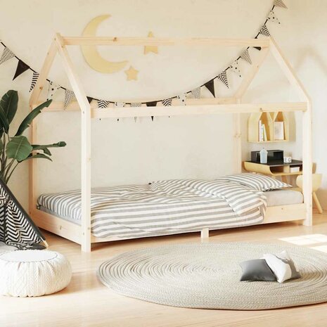 Kinderbedframe massief grenenhout 70x140 cm 1