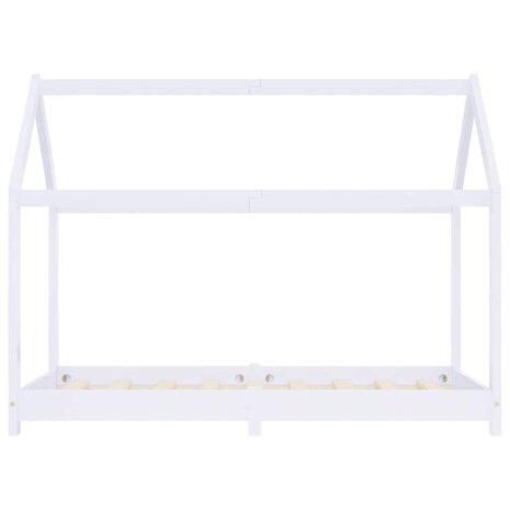 Kinderbedframe massief grenenhout wit 70x140 cm 4