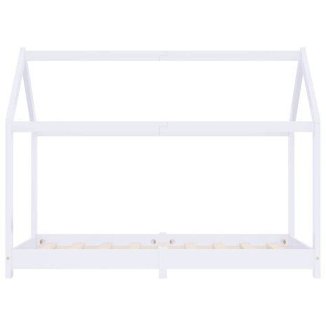 Kinderbedframe massief grenenhout wit 80x160 cm 4
