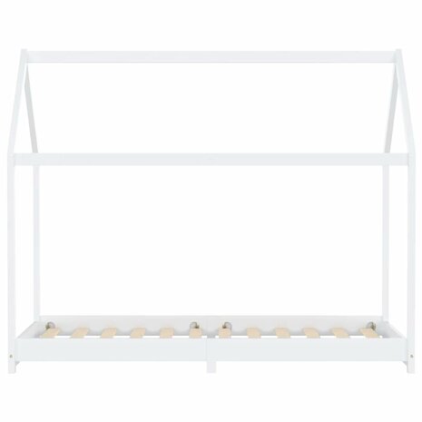 Kinderbedframe massief grenenhout wit 90x200 cm 3