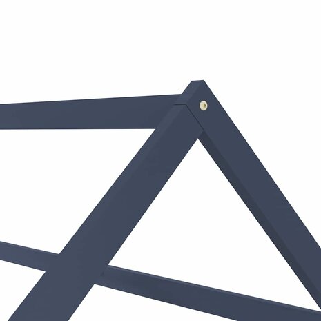 Kinderbedframe massief grenenhout grijs 80x160 cm 6