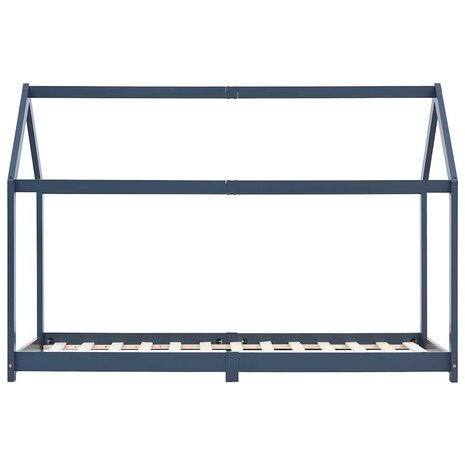 Kinderbedframe massief grenenhout grijs 90x200 cm 3