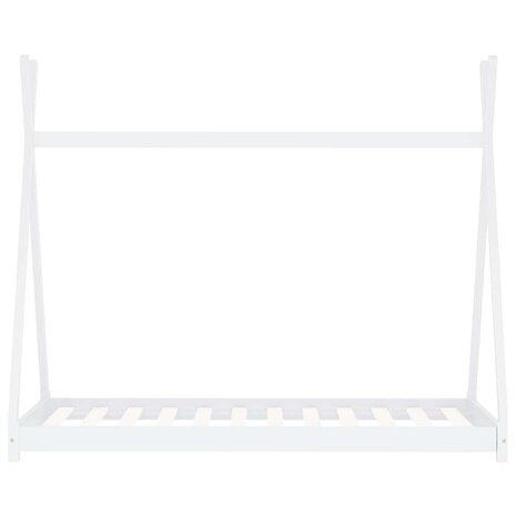 Kinderbedframe massief grenenhout wit 90x200 cm 3