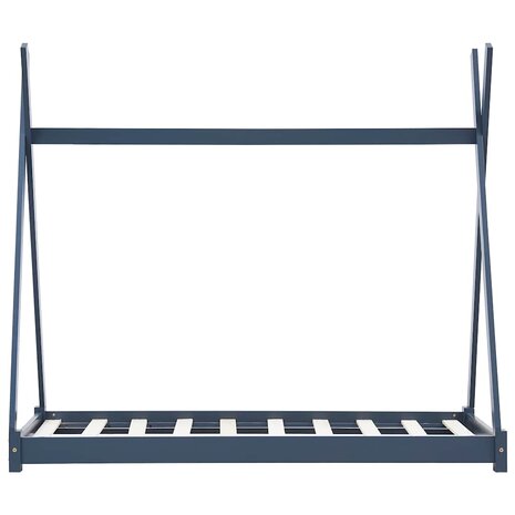 Kinderbedframe massief grenenhout grijs 90x200 cm 3