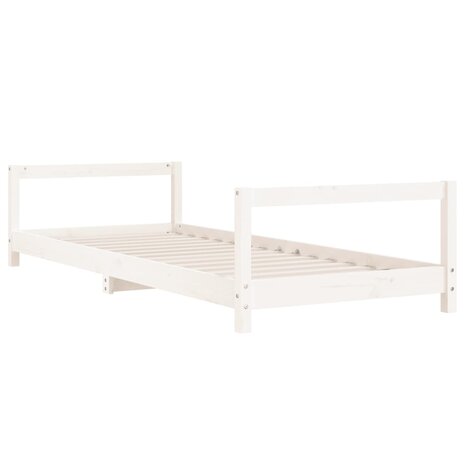 Kinderbedframe 90x190 cm massief grenenhout wit 3
