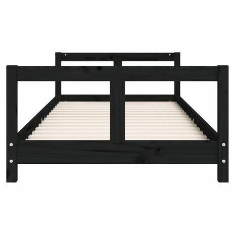Kinderbedframe 80x200 cm massief grenenhout zwart 4