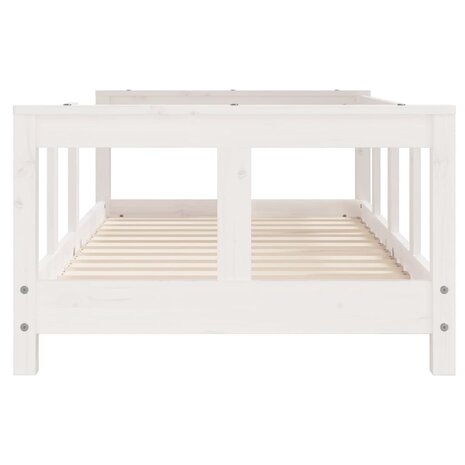 Kinderbedframe 70x140 cm massief grenenhout wit 4