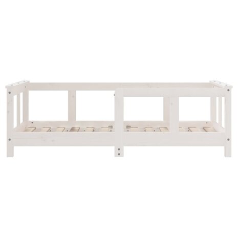 Kinderbedframe 70x140 cm massief grenenhout wit 5