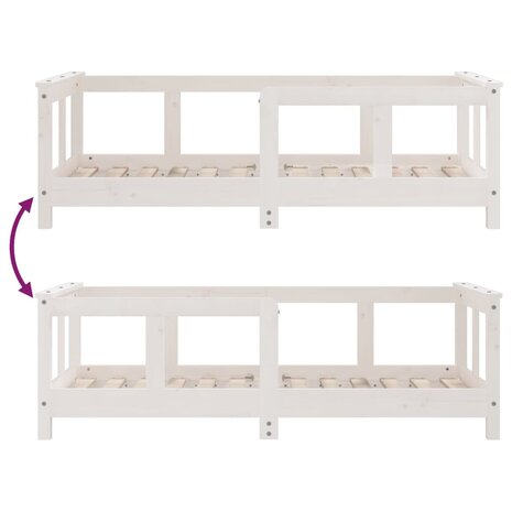 Kinderbedframe 70x140 cm massief grenenhout wit 7