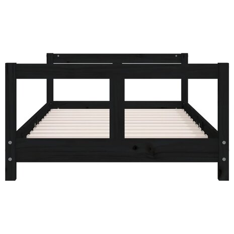 Kinderbedframe 80x160 cm massief grenenhout zwart 4