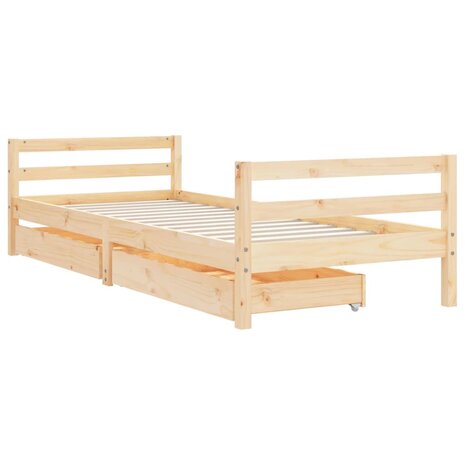 Kinderbedframe met lades 80x200 cm massief grenenhout 3