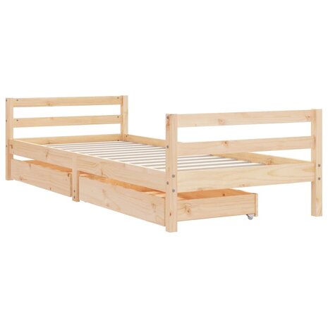 Kinderbedframe met lades 90x190 cm massief grenenhout 3