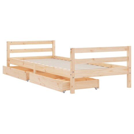 Kinderbedframe met lades 90x190 cm massief grenenhout 4
