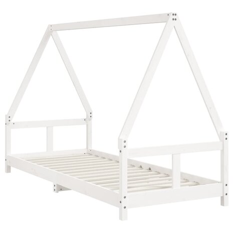 Kinderbedframe 80x200 cm massief grenenhout wit 3