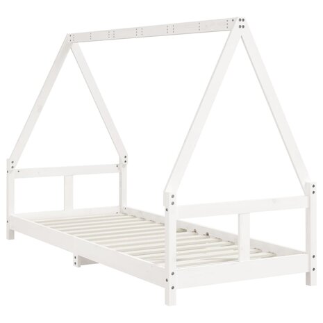 Kinderbedframe 80x200 cm massief grenenhout wit 6