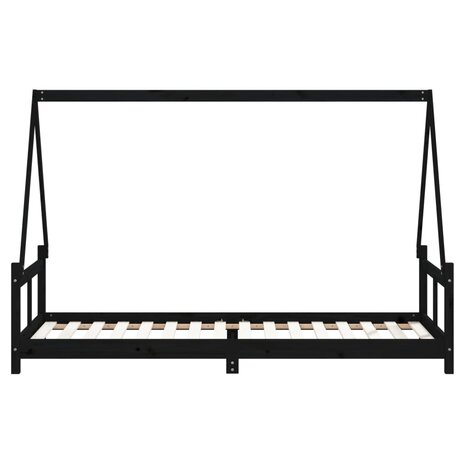 Kinderbedframe 80x200 cm massief grenenhout zwart 5
