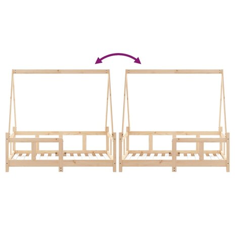 Kinderbedframe 70x140 cm massief grenenhout 8