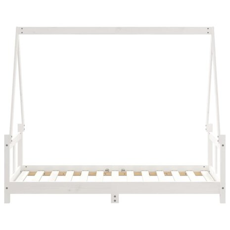 Kinderbedframe 80x160 cm massief grenenhout wit 5