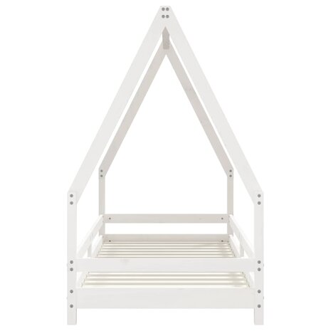 Kinderbedframe 90x200 cm massief grenenhout wit 4