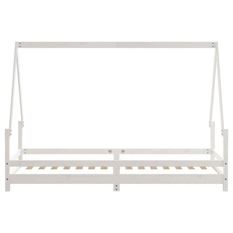 Kinderbedframe 90x200 cm massief grenenhout wit 5