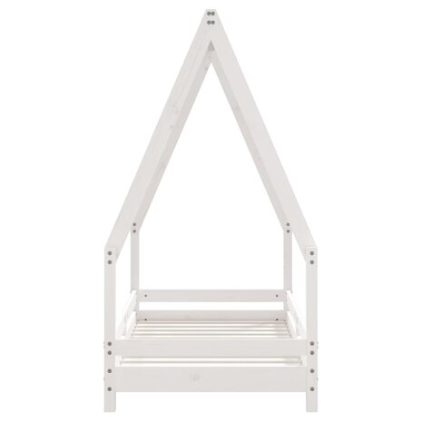 Kinderbedframe 70x140 cm massief grenenhout wit  4