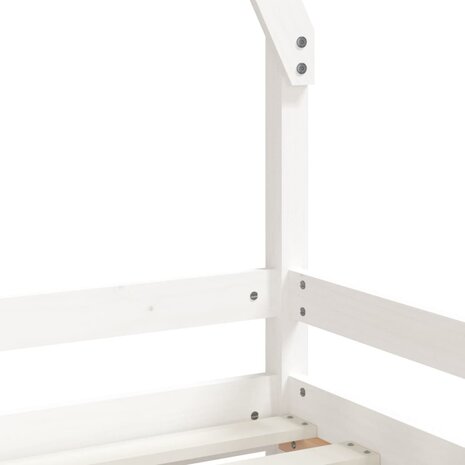 Kinderbedframe 70x140 cm massief grenenhout wit  7