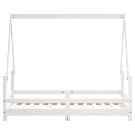 Kinderbedframe 80x160 cm massief grenenhout wit 4