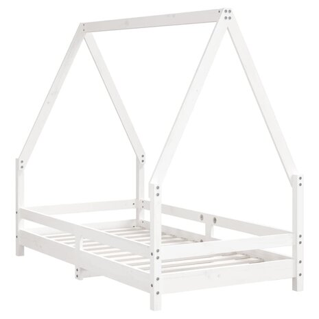 Kinderbedframe 80x160 cm massief grenenhout wit 6