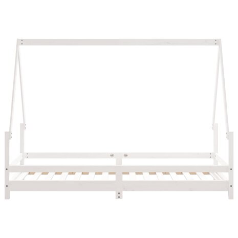 Kinderbedframe 90x190 cm massief grenenhout wit 5