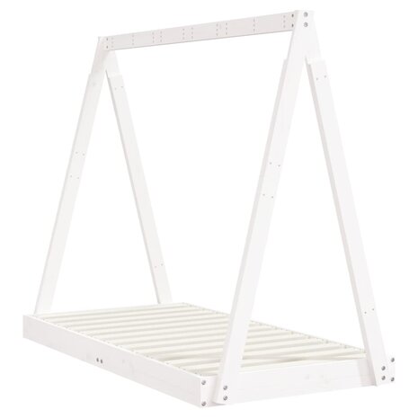Kinderbedframe 70x140 cm massief grenenhout wit 6