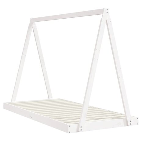 Kinderbedframe 90x190 cm massief grenenhout wit 3