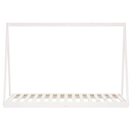 Kinderbedframe 90x190 cm massief grenenhout wit 4